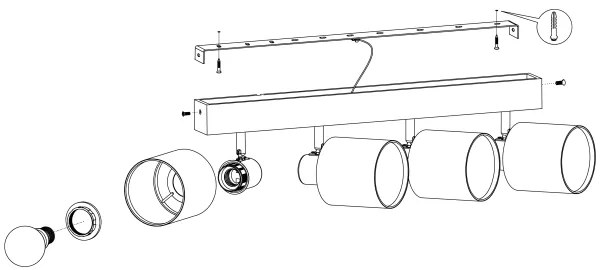 Eglo 99492 - Bodové svietidlo BATALLAS 4xE27/10W/230V