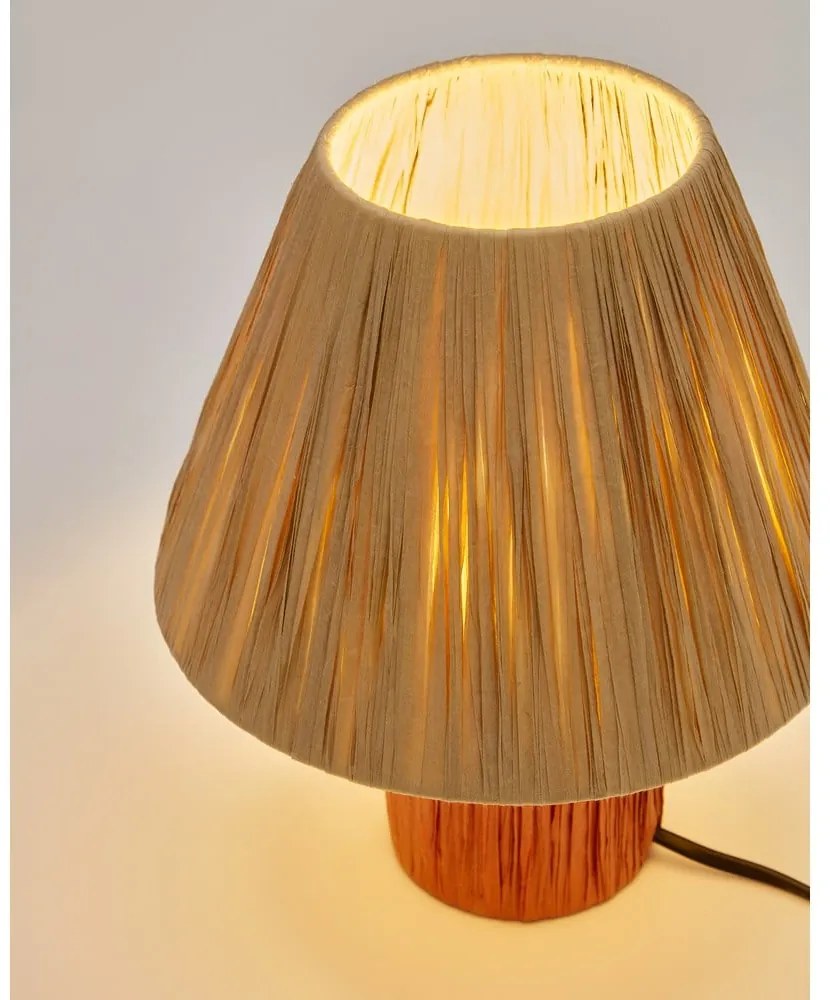 Stolová lampa v prírodnej a terakotovej farbe (výška 25 cm) Pulmi – Kave Home