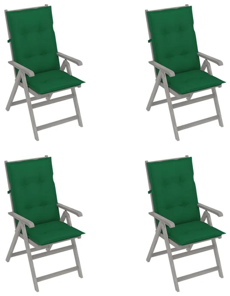 Záhradné sklápacie stoličky 4 ks s podložkami akáciový masív 3065397