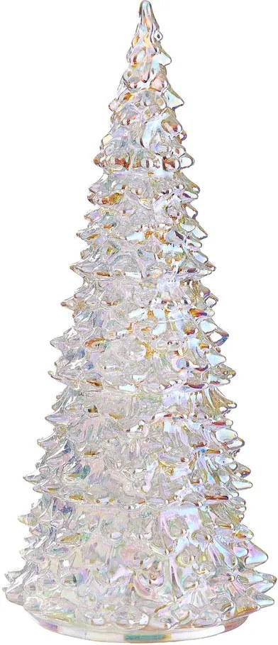 CRYSTAL LED Jedľa sklenená 28 cm - strieborná