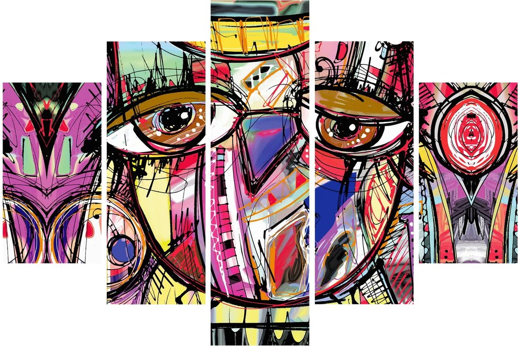 Obraz - Street art - sova (150x105 cm)