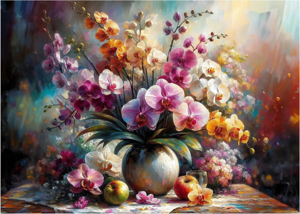 Sklenený obraz - Váza kvetov II. (70x50 cm)