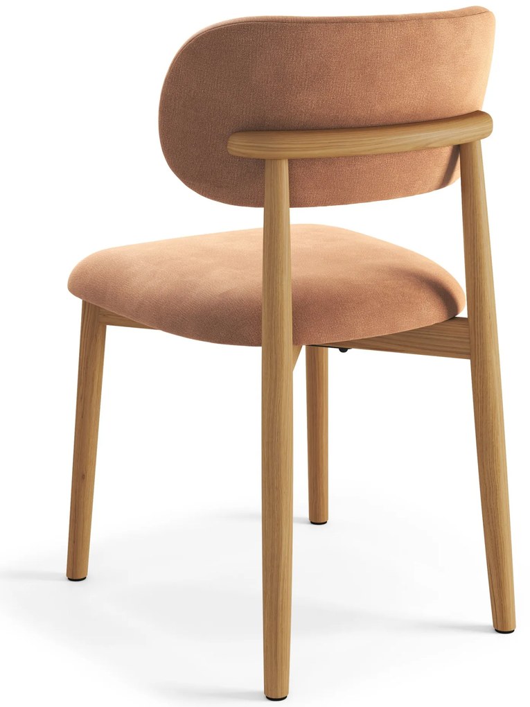 ALDO Terakota (látka Danny 204) / lakovaný dubový rám – DREVENÁ STOLIČKA DO OBÝVAČKY, JEDÁLNE A KUCHYNE V RETRO ŠTÝLE