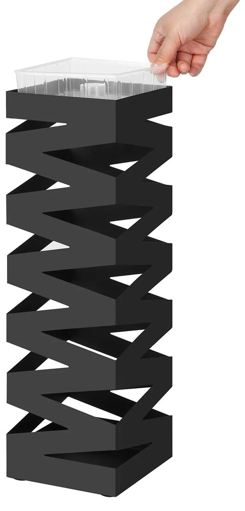Kovový stojan na dáždniky Loft Black, 49x15,5 cm