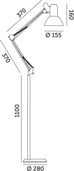 BRILAGI - Flexibilná stojacia lampa TASKER 1xE27/60W/230V 184 cm biela