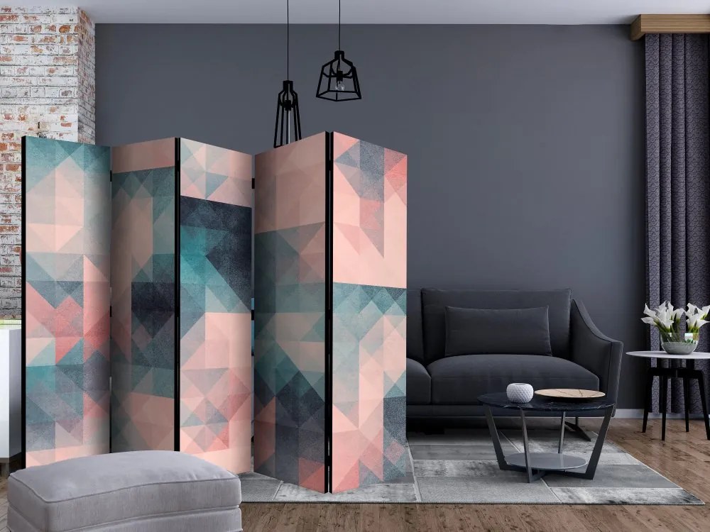 Artgeist Paraván - Pixels (Green and Pink) [Room Dividers]