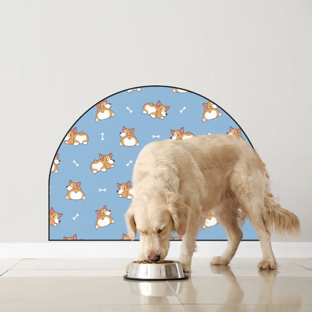 PIPPER. Ochranná textilná nálepka na stenu - Oblúk - Corgi Veľkosť: 83x60cm, Motív: bez mena