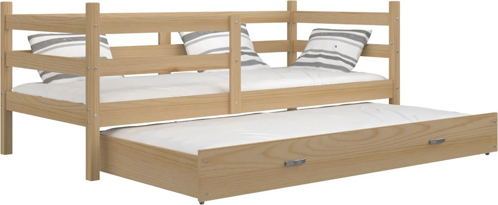 GL Detská posteľ s prístelkou Jacek P2 borovica 190x80