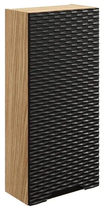 Závesná kúpeľňová skrinka Ocean 35 cm dub olejovaný/čierna