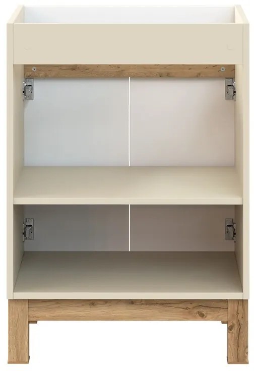 Skříňka pod umyvadlo Bali Nature s deskou 60 cm kašmírová/dub wotan