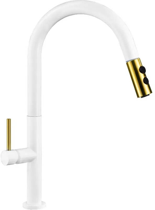 Mexen Ava - Vysoká batéria/drezová, biela-zlatá, 672800-25