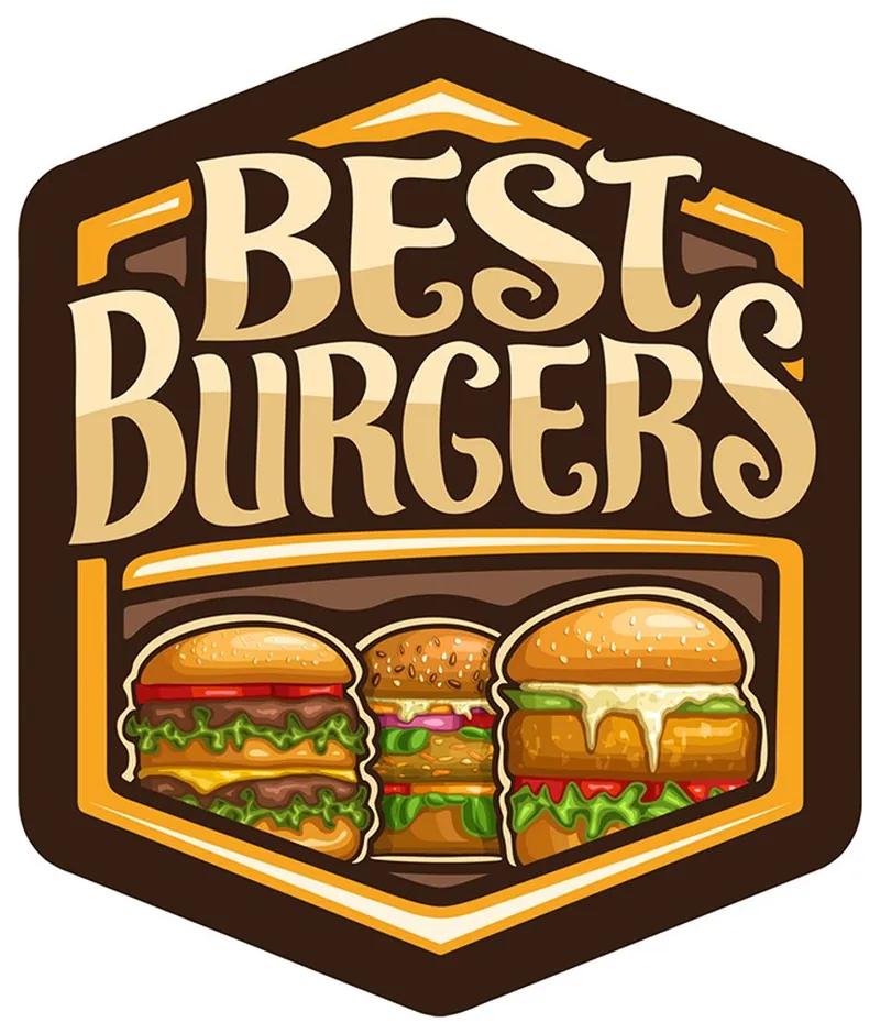 Nástenná kovová ceduľa Best Burgers - 38*1*45 cm