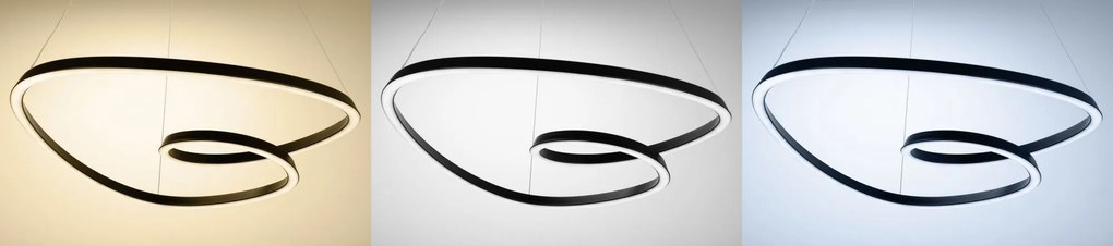 Stropné LED svietidlo HAZELNUT 70W - čierne + ovládač