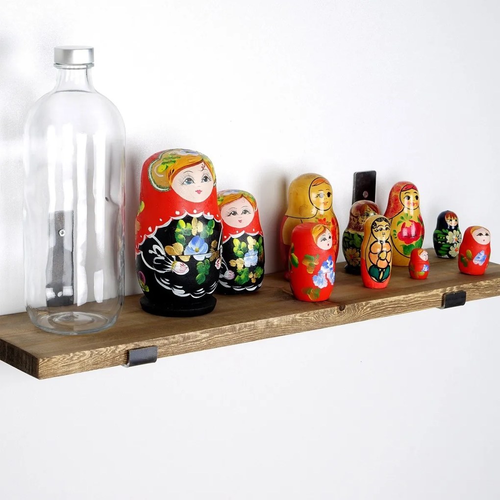 Nástenná polica LAM II 60 cm orech/čierna