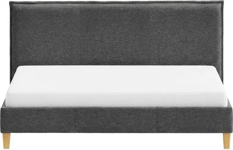 Tmavosivá čalúnená dvojlôžková posteľ s roštom 200x200 cm Tina – Ropez