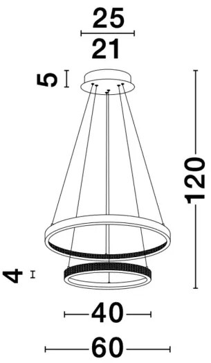 LED luster Preston 2 60 zlaté
