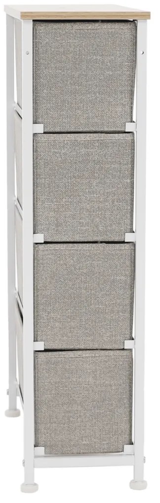 Komoda OFELIA s látkovými zásuvkami, biela