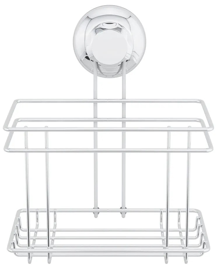 Samodržiaca kovová kúpeľňová polička v striebornej farbe Bestlock Bath – Compactor