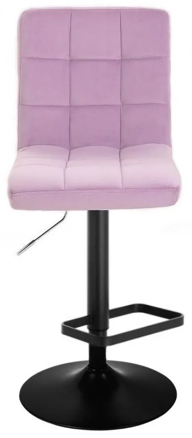 LuxuryForm Barová stolička TOLEDO VELUR na čiernom tanieri - levanduľa