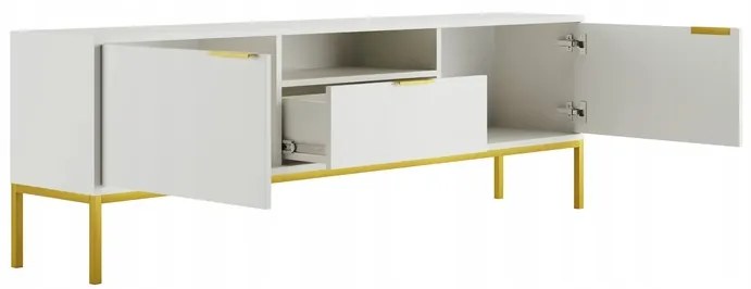 Televízny stolík Austin 175 cm biely/zlatý