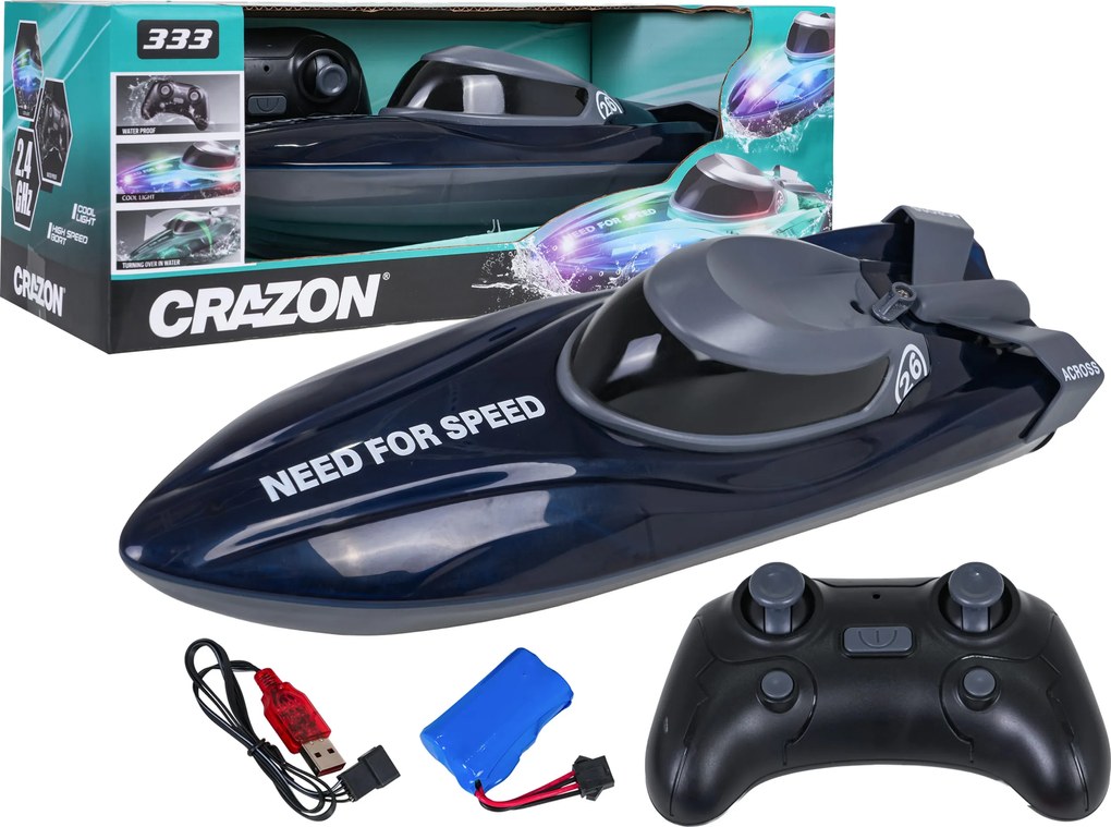 Ramiz R/C čln s osvetlením Modrá