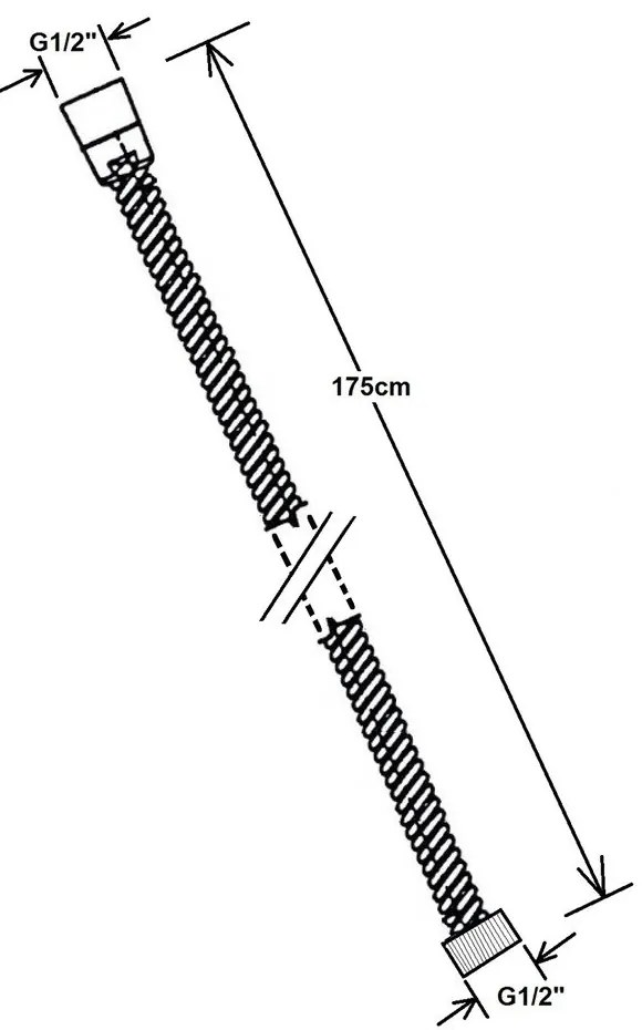 Mosadzná sprchová hadica v zlatej farbe Powerflex – Sapho