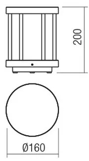 Redo 90577 - LED Vonkajšie svietidlo KALEN LED/8W/230V 3000K 20 cm IP65 antracit