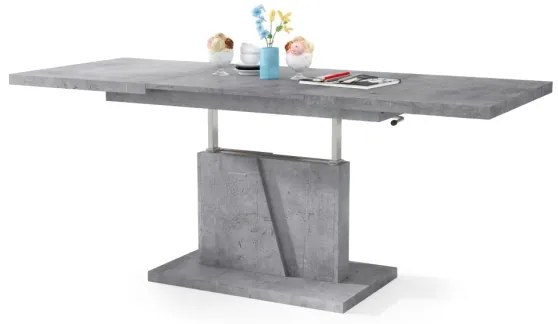 Rozkladací konferenčný stôl so zvíhacou doskou NINO šedá betón