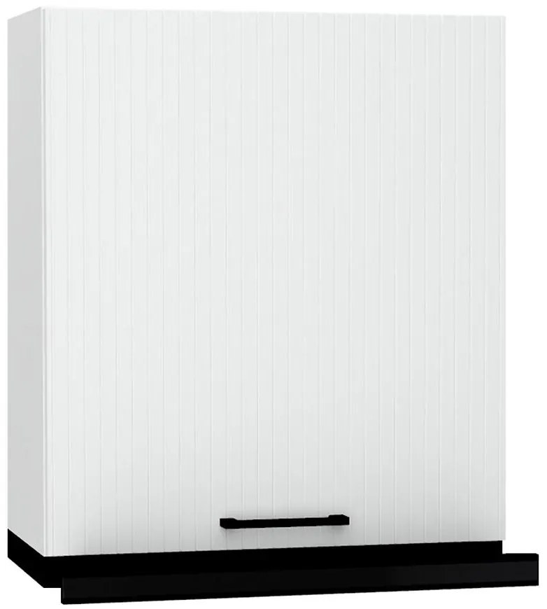 Skrinka do kuchyne Kate w60/68 slim pl čiernym digestorom biely hrášok