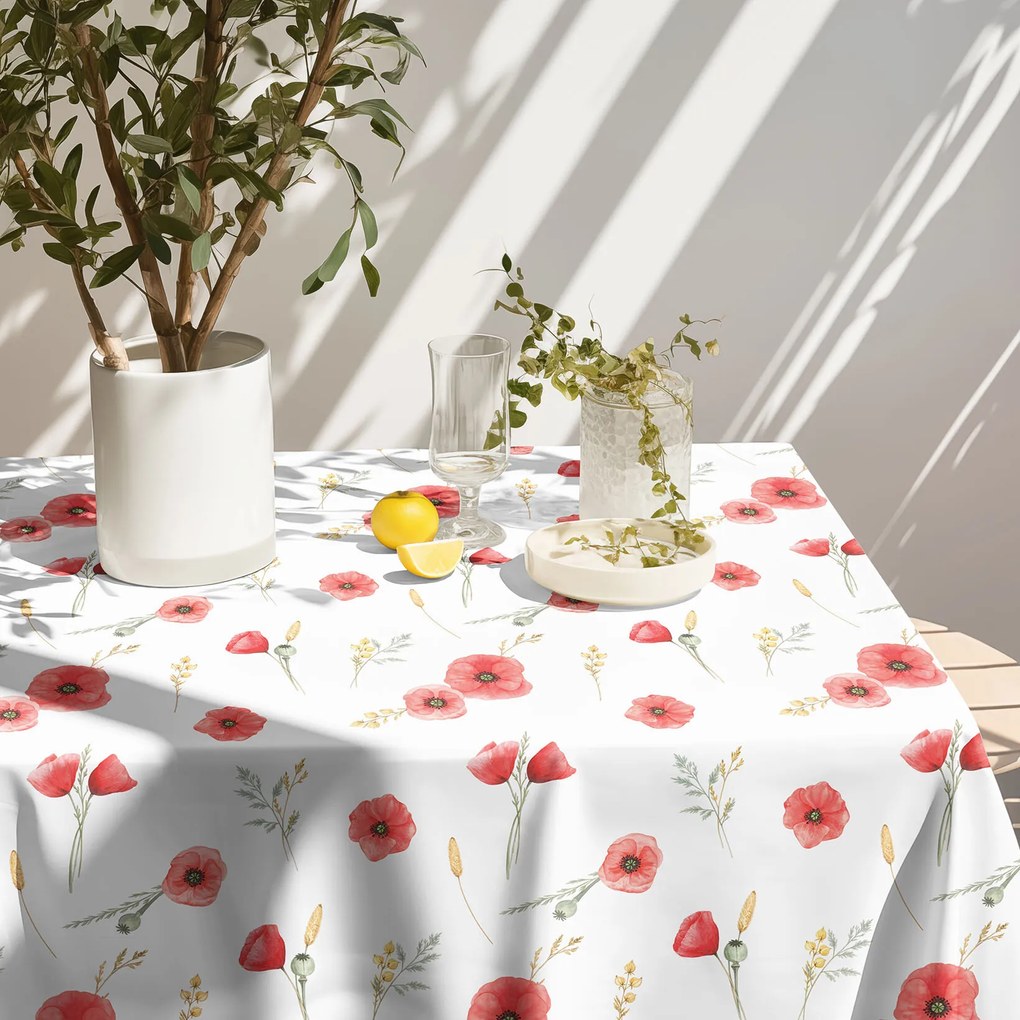 Goldea hranatý teflónový obrus - vlčie maky 140 x 220 cm