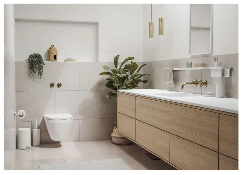 Biela kúpeľňová polica Zone Rim, 44 x 11 cm