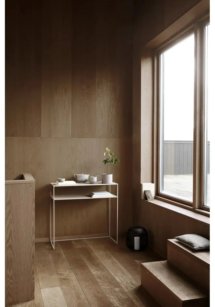 Béžový kovový konzolový stolík 35x85 cm Fera – Blomus