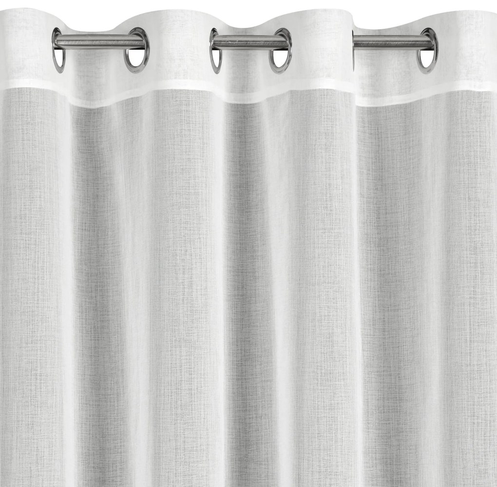 ZÁCLONA NA KRÚŽKOCH KIARA 350X150 CM BIELA