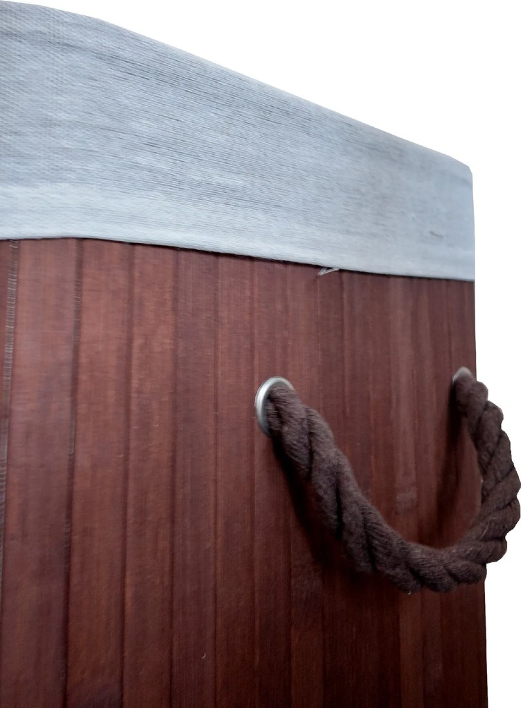 TRENDIE Bambusový kôš na prádlo 100l tmavohnedý + DARČEK