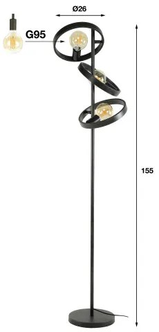 Stojaca lampa 84-01 3L Hover - Komfort-nábytok