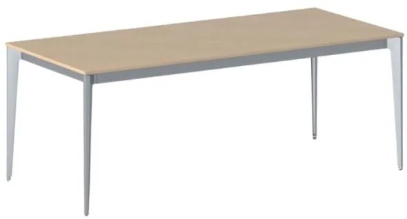Kancelársky stôl PRIMO ACTION, sivostrieborná podnož, 2000 x 900 mm, buk