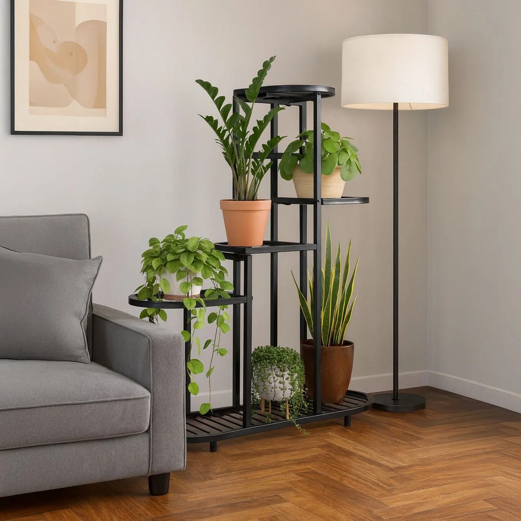 Stojan na květiny INDUSTRY 79,5x70 cm černý