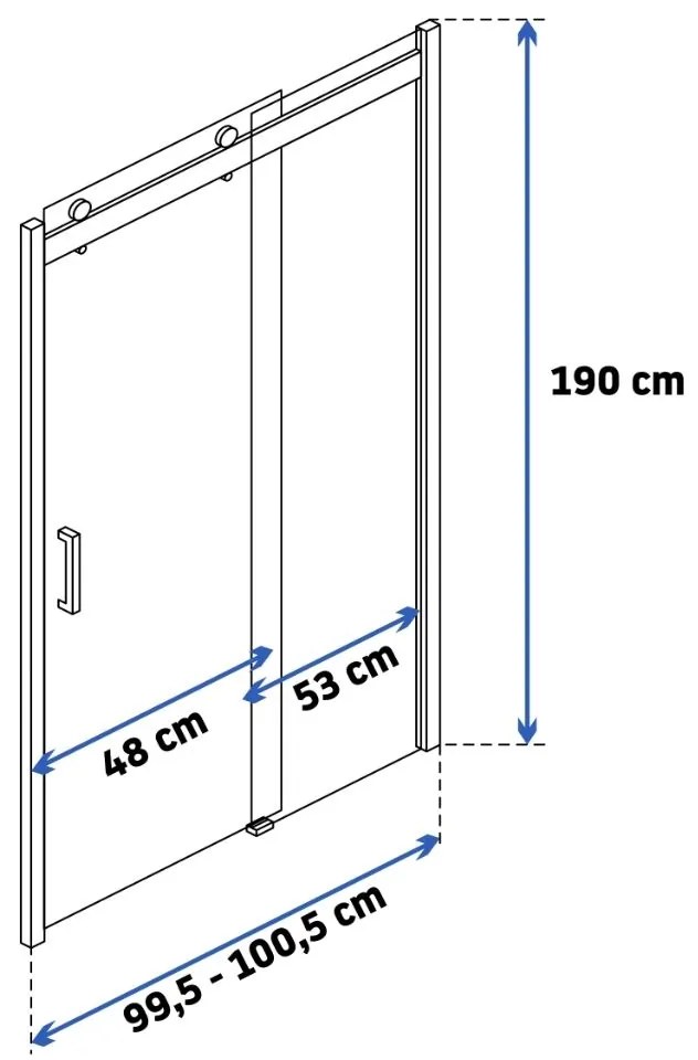 Sprchové dvere MAXMAX Rea NIXON 100 cm