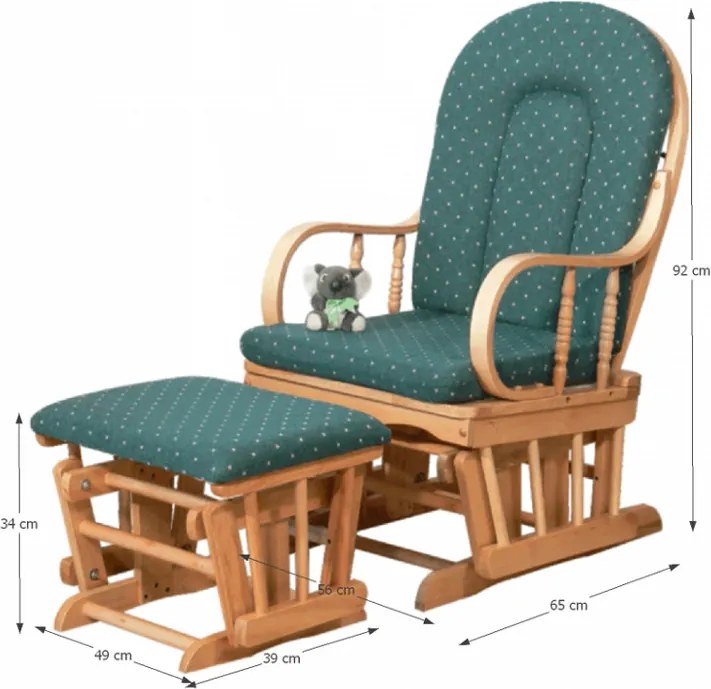 TEMPO KONDELA Relax Glider 87107 relaxačné kreslo buk / zelená