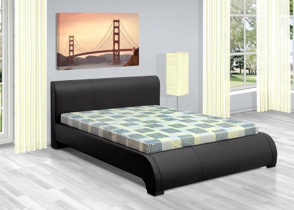 Luxusná posteľ 180x200 cm Seina s úložným priestorom Barva: eko kůže bílá, typ matrace: bez matrace