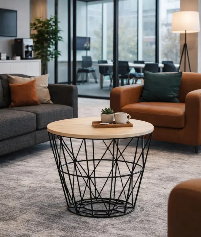 Okrúhly konferenčný stolík STILO, priemer 60 cm, čerešňa