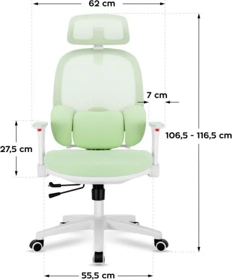 Detská otočná stolička Mark Adler Junior 6.3 Green