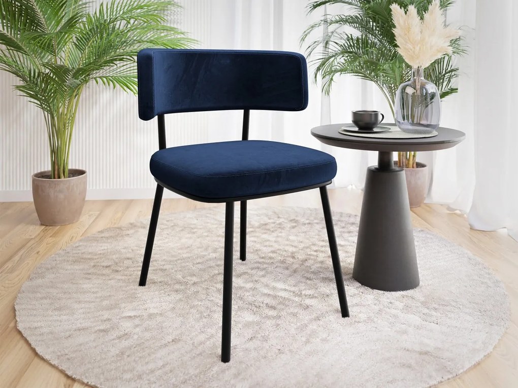 Čalúnená jedálenská stolička Serossa, Dostupné poťahy: Magic Velvet 2258, Farby: čierna