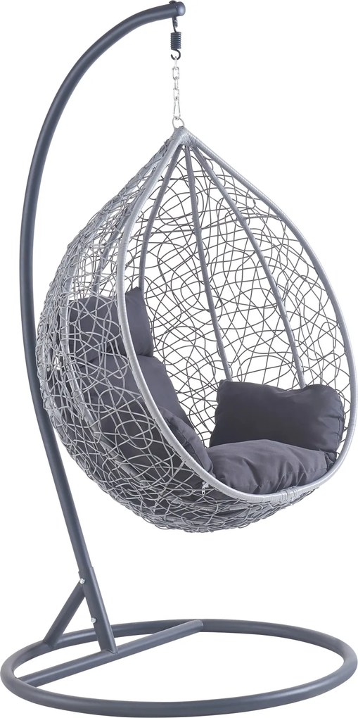 Závesné hojdacie kreslo Houseland Luna S sivé