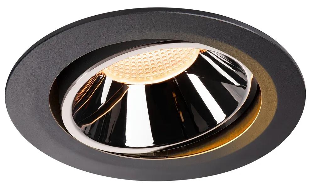 Stropné svietidlo SLV NUMINOS® MOVE DL XL vnitřní LED zápustné stropné svietidlo čierna/chrom 2700 K 40° otočné a výkyvné 1003702