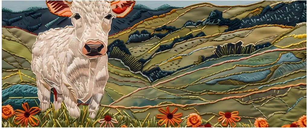 Obraz - Imitácia pleteného motívu (120x50 cm)