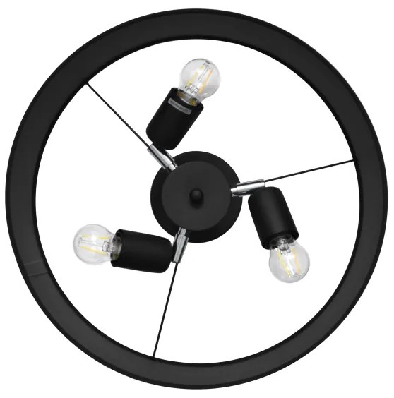 Luster na tyči ALBA 3xE27/15W/230V čierna