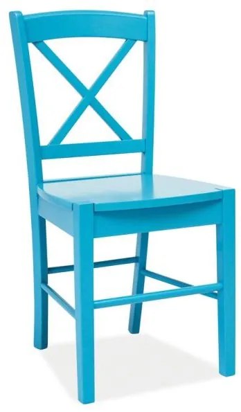 Nebesky modrá drevená stolička CD-56
