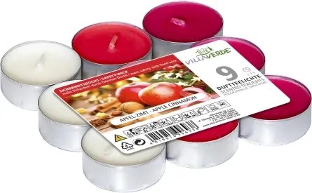 Sada čajových sviečok vôňa jablko škorica, 9 ks%