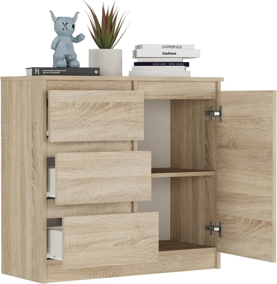 Komoda R-80-S3 so zásuvkami 80 cm - rôzne farebné prevedenia artisan mix biela